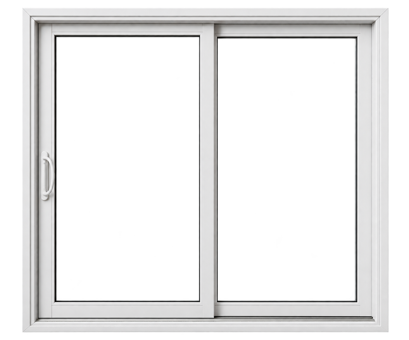 White Sliding Glass Patio Door Isolated